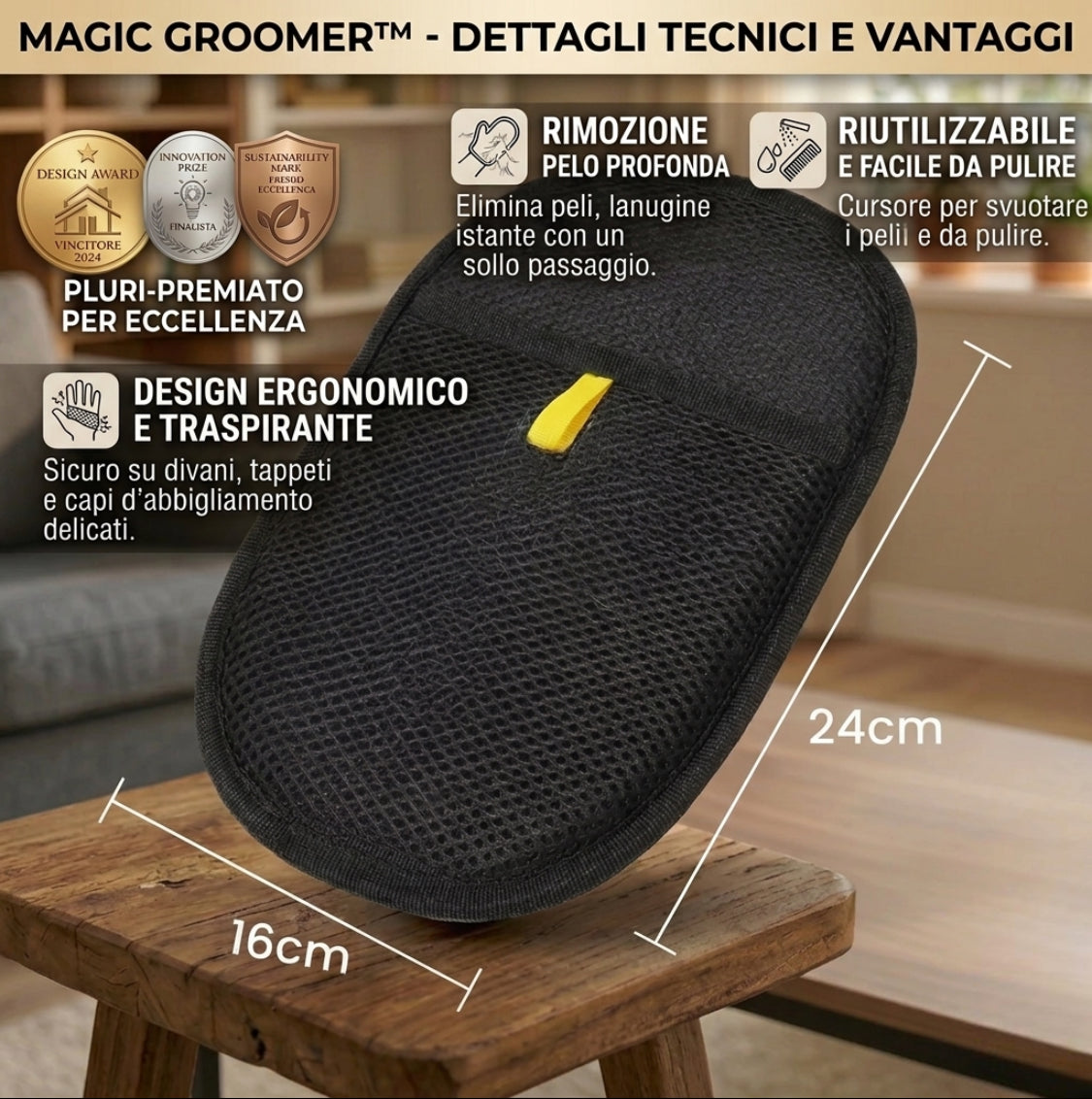 Magic Groomer™- Il Guanto Magico Auto-Pulente per Cani e Gatti.