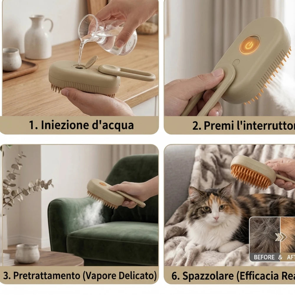Steam Brush™ - Spazzola Anti-Pelo Addio Peli in Casa in un Solo Minuto