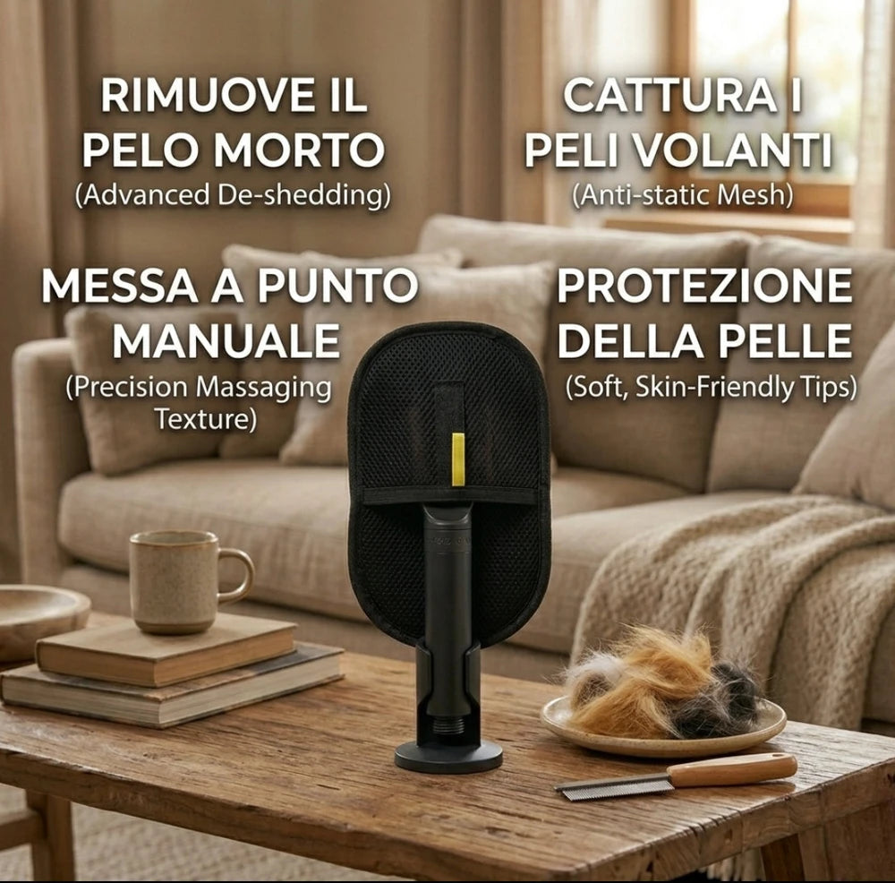 Magic Groomer™- Il Guanto Magico Auto-Pulente per Cani e Gatti.