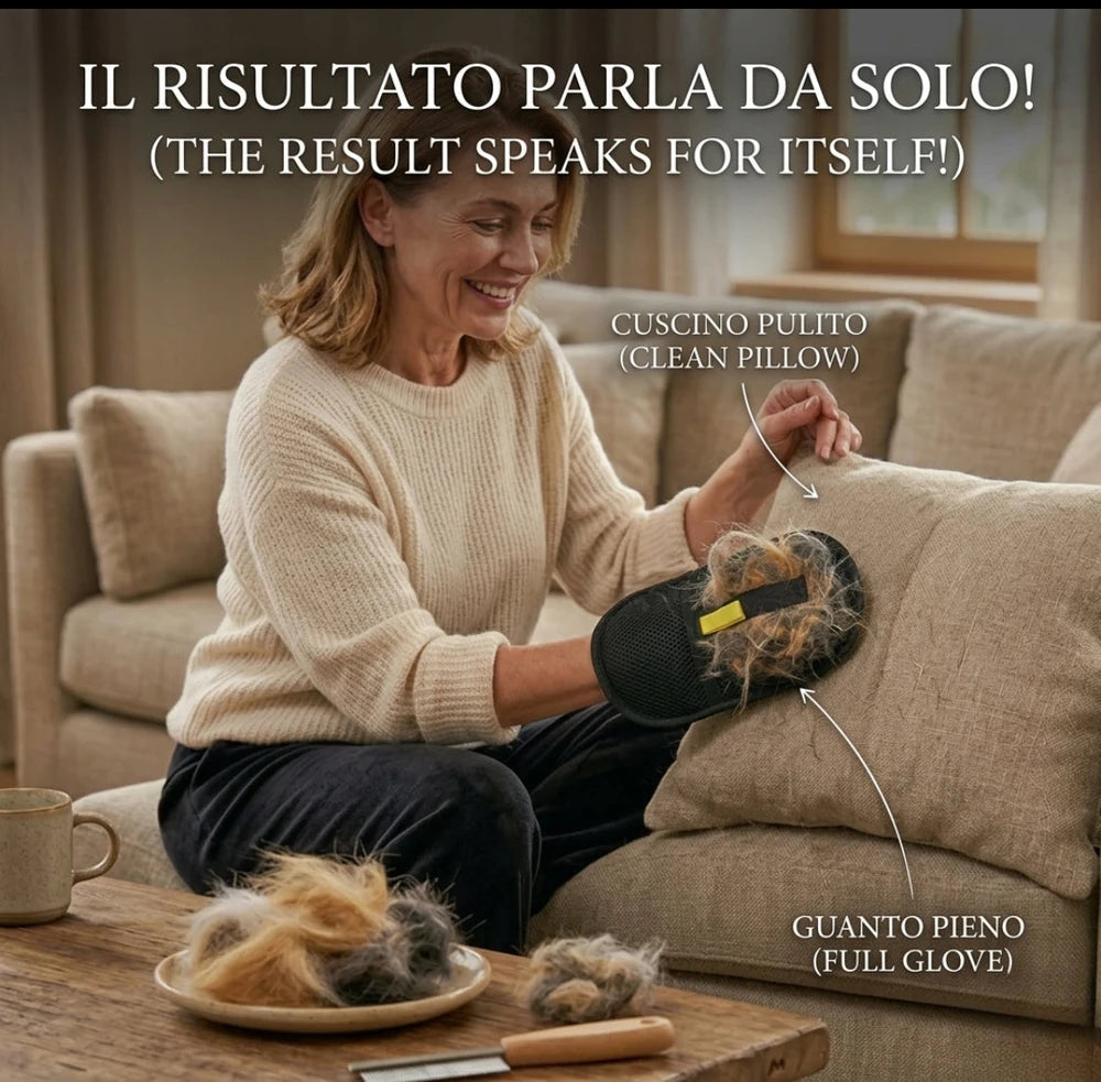 Magic Groomer™- Il Guanto Magico Auto-Pulente per Cani e Gatti.