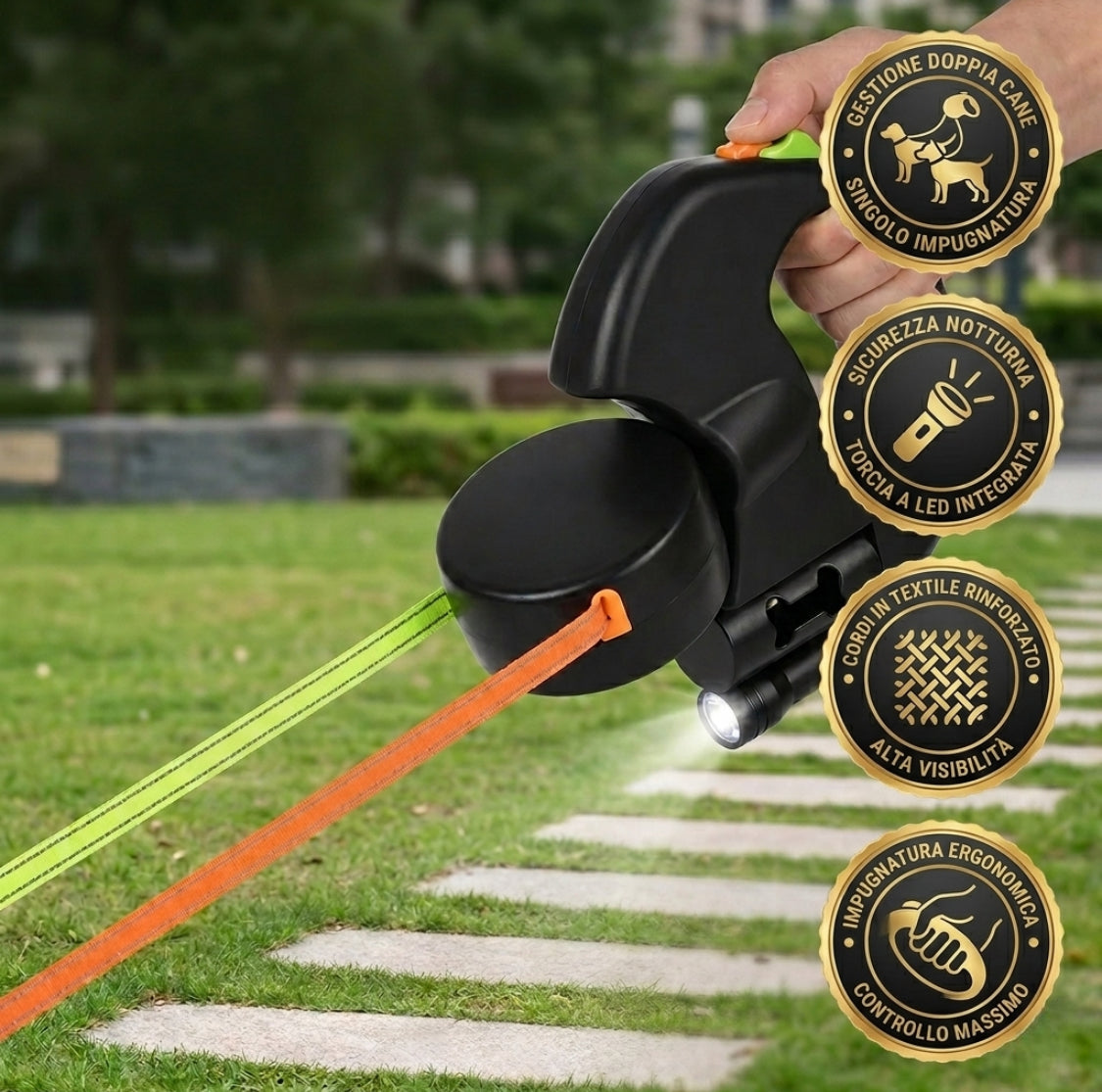 OmniLeash™: Il Guinzaglio 4-in-1 che Rende le Passeggiate Semplici e Sicure